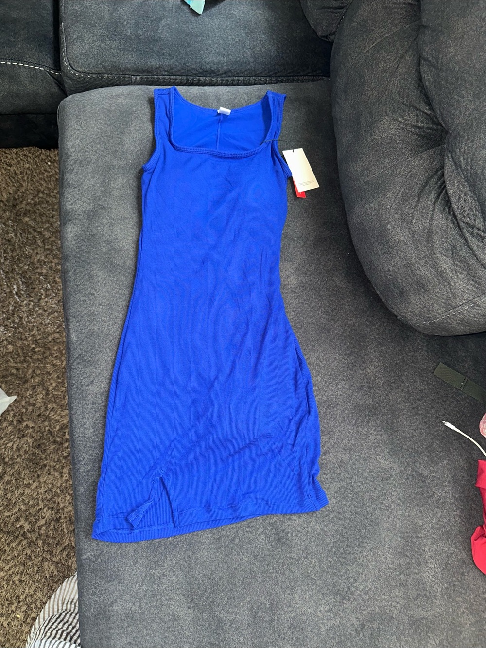 Sleek Royal Blue Sleeveless Mini Dress